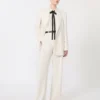 Blazer de cady de un solo botonadura, beige Blazer de cady de un solo botonadura, beige