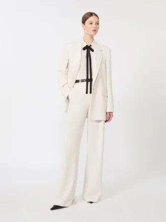 Blazer de cady de un solo botonadura, beige