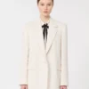 Blazer de cady de un solo botonadura, beige Blazer de cady de un solo botonadura, beige