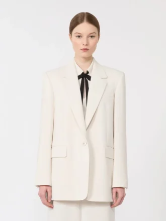 Blazer de cady de un solo botonadura, beige