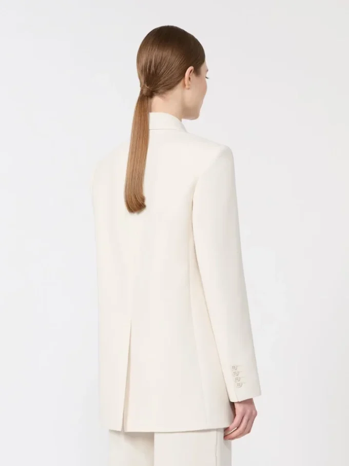 Blazer de cady de un solo botonadura, beige Blazer de cady de un solo botonadura, beige