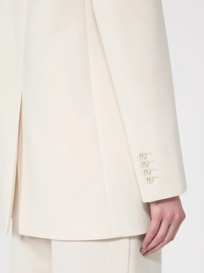 Blazer de cady de un solo botonadura, beige Blazer de cady de un solo botonadura, beige