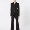 Blazer de gabardina elástica de corte entallado, negro Blazer de gabardina elástica de corte entallado, negro