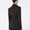 Blazer de gabardina elástica de corte entallado, negro Blazer de gabardina elástica de corte entallado, negro