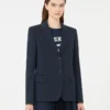Blazer de jersey de algodón, azul marino Blazer de jersey de algodón, azul marino