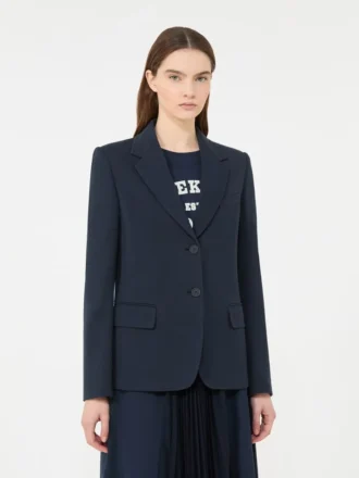 Blazer de jersey de algodón, azul marino
