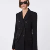 Blazer de jersey, negro