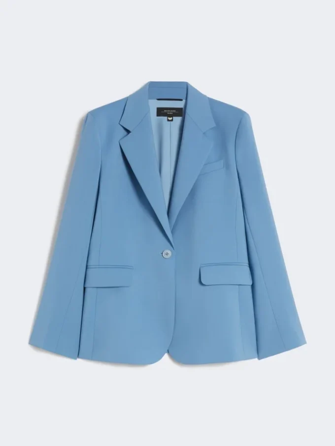 Blazer de lana elástica, azul claro Blazer de lana elástica, azul claro