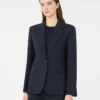 Blazer de lana elástica, azul marino Blazer de lana elástica, azul marino