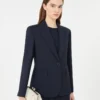Blazer de lana elástica, azul marino Blazer de lana elástica, azul marino