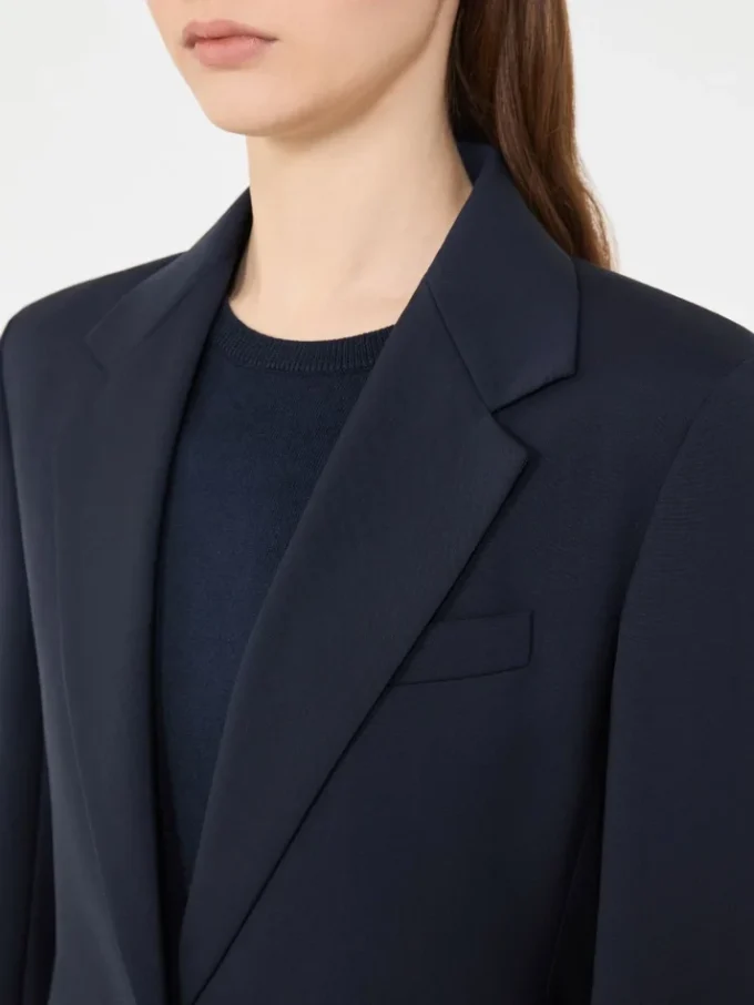 Blazer de lana elástica, azul marino Blazer de lana elástica, azul marino