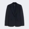 Blazer de lana elástica, azul marino Blazer de lana elástica, azul marino