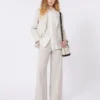 Blazer de lana elástica, color arena