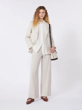 Blazer de lana elástica, color arena