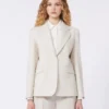 Blazer de lana elástica, color arena
