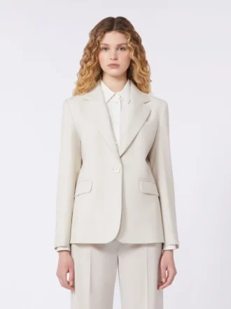 Blazer de lana elástica, color arena