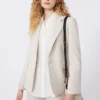 Blazer de lana elástica, color arena
