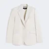 Blazer de lana elástica, color arena