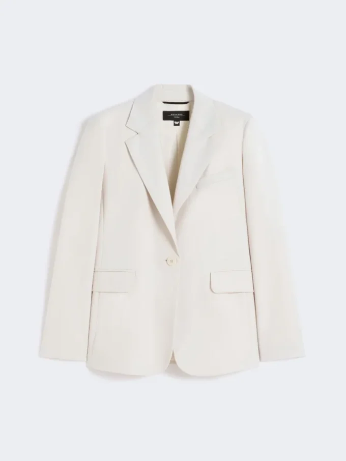 Blazer de lana elástica, color arena