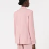 Blazer de lana elástica de doble botonadura, rosa antiguo Blazer de lana elástica de doble botonadura, rosa antiguo