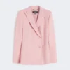 Blazer de lana elástica de doble botonadura, rosa antiguo Blazer de lana elástica de doble botonadura, rosa antiguo