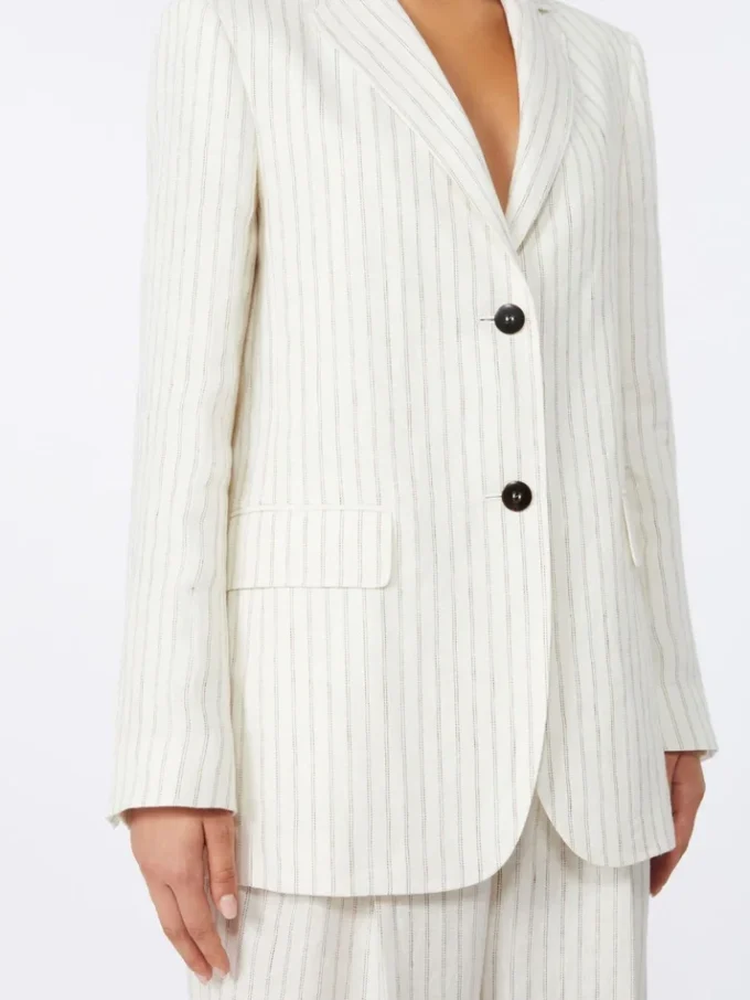 Blazer de lino a rayas, color natural Blazer de lino a rayas, color natural