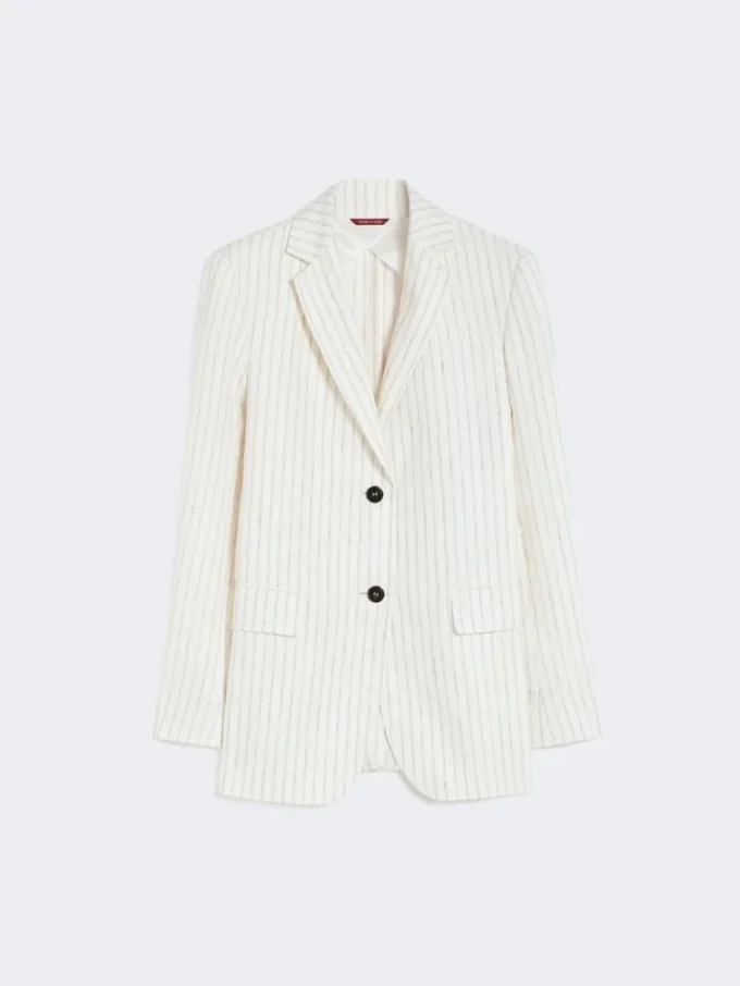 Blazer de lino a rayas, color natural Blazer de lino a rayas, color natural