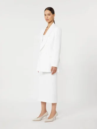 Falda lápiz de jersey técnico, blanco óptico Falda lápiz de jersey técnico, blanco óptico