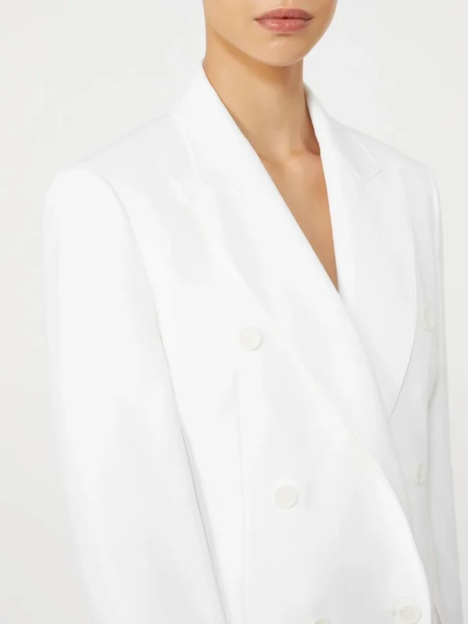 Blazer de lona de crepé de algodón, blanco óptico Blazer de lona de crepé de algodón, blanco óptico
