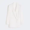 Blazer de lona de crepé de algodón, blanco óptico Blazer de lona de crepé de algodón, blanco óptico