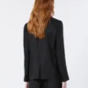 Blazer de lona de lino, negro Blazer de lona de lino, negro