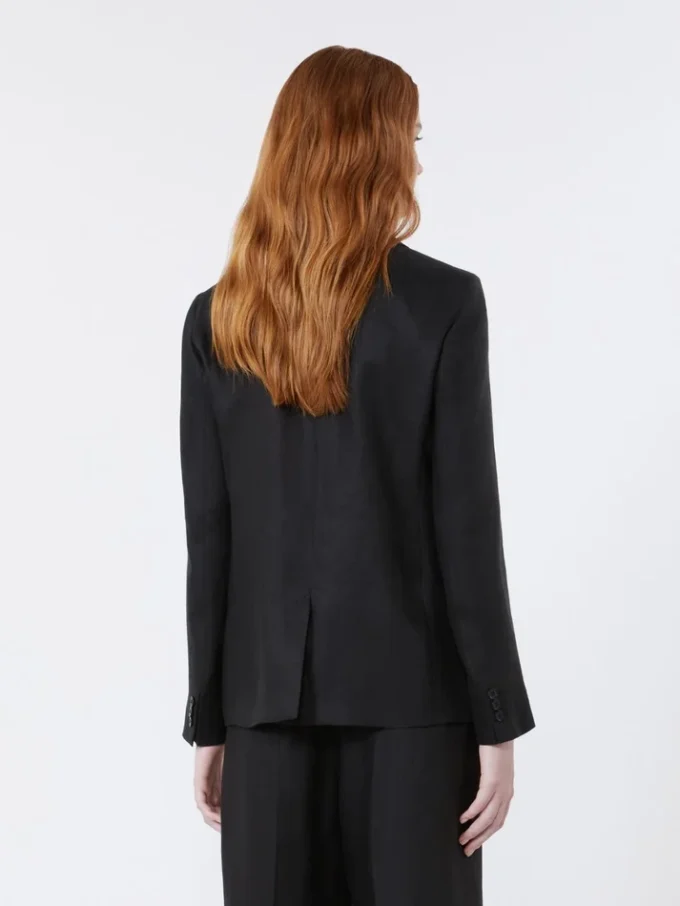 Blazer de lona de lino, negro Blazer de lona de lino, negro