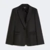 Blazer de lona de lino, negro Blazer de lona de lino, negro