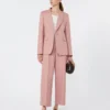 Blazer de lona de lino y algodón, rosa antiguo Blazer de lona de lino y algodón, rosa antiguo