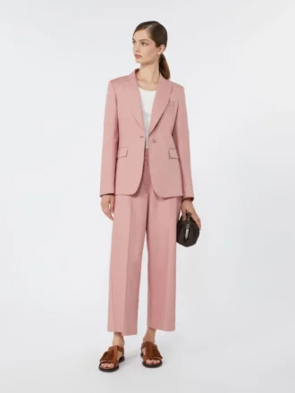 Blazer de lona de lino y algodón, rosa antiguo