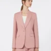 Blazer de lona de lino y algodón, rosa antiguo Blazer de lona de lino y algodón, rosa antiguo