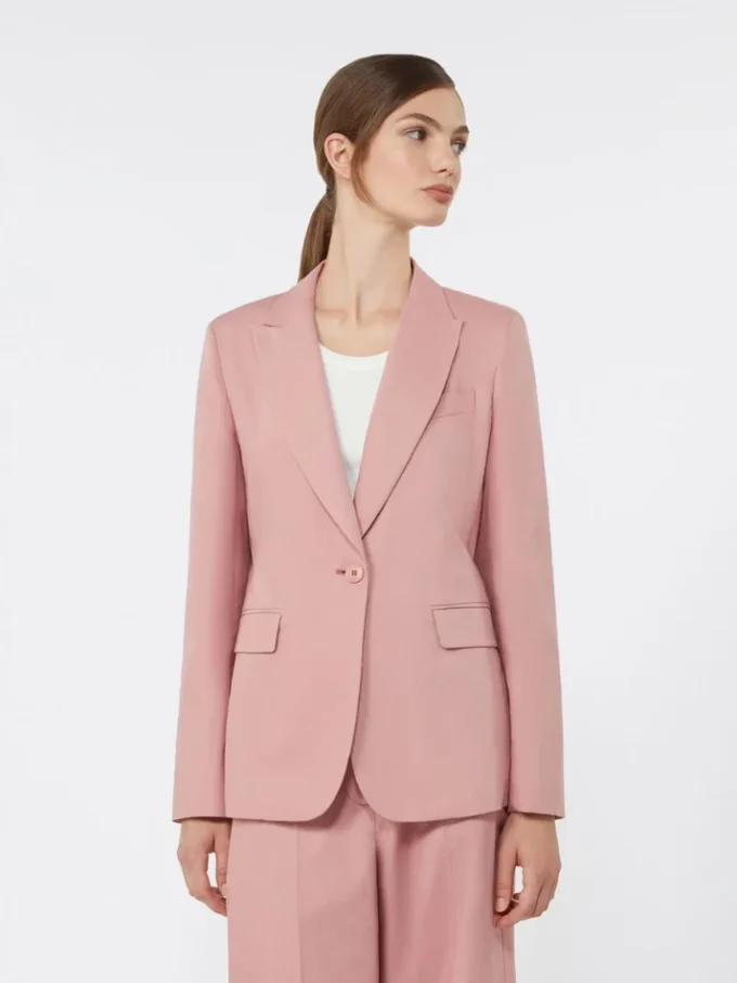 Blazer de lona de lino y algodón, rosa antiguo Blazer de lona de lino y algodón, rosa antiguo