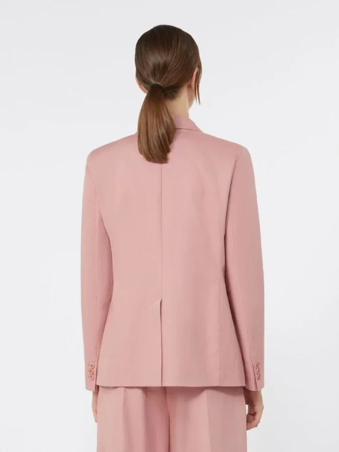 Blazer de lona de lino y algodón, rosa antiguo Blazer de lona de lino y algodón, rosa antiguo