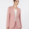 Blazer de lona de lino y algodón, rosa antiguo Blazer de lona de lino y algodón, rosa antiguo