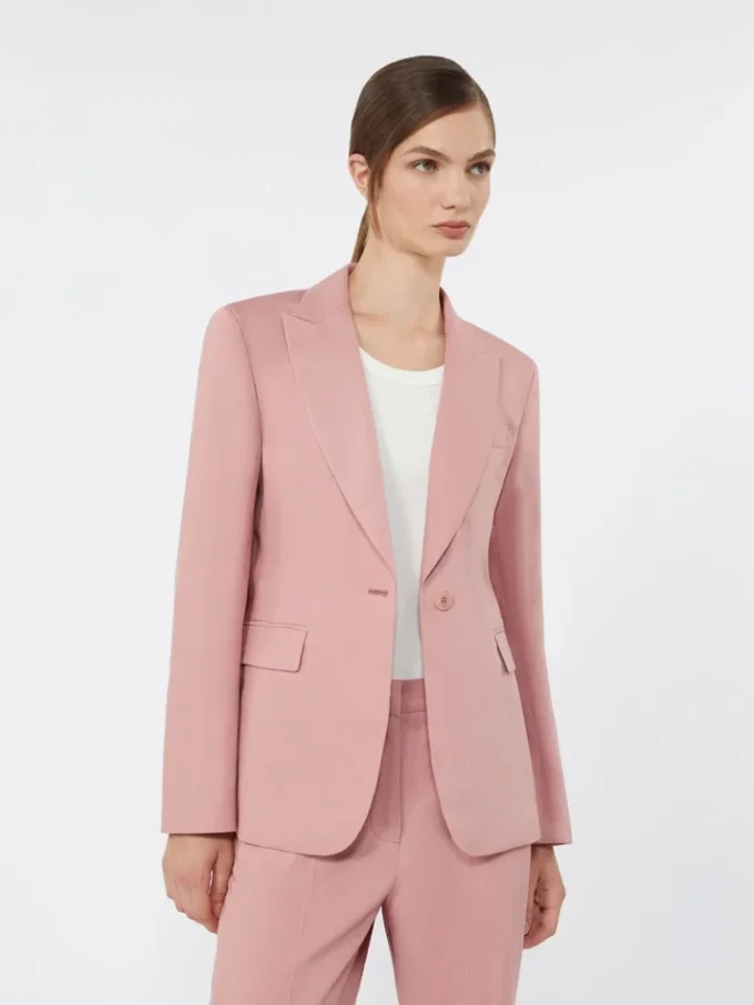 Blazer de lona de lino y algodón, rosa antiguo Blazer de lona de lino y algodón, rosa antiguo