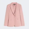 Blazer de lona de lino y algodón, rosa antiguo Blazer de lona de lino y algodón, rosa antiguo
