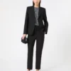 Blazer de lona de mezcla de viscosa, negro Blazer de lona de mezcla de viscosa, negro