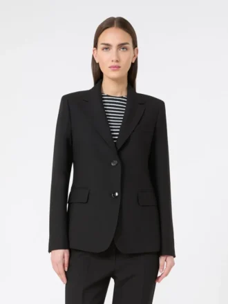 Blazer de lona de mezcla de viscosa, negro