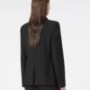 Blazer de lona de mezcla de viscosa, negro Blazer de lona de mezcla de viscosa, negro