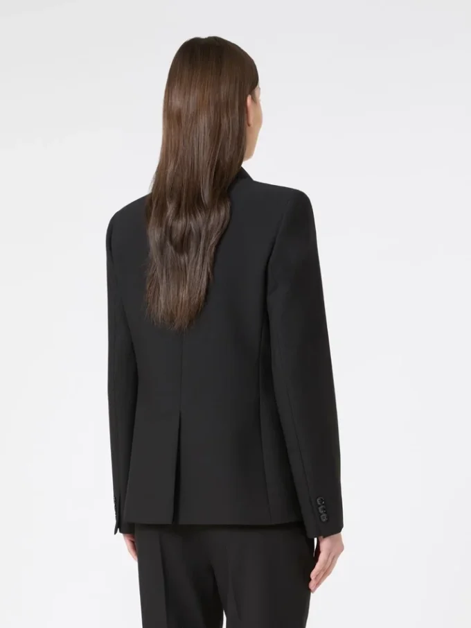 Blazer de lona de mezcla de viscosa, negro Blazer de lona de mezcla de viscosa, negro