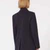 Blazer de punto Milano de doble botonadura, azul marino