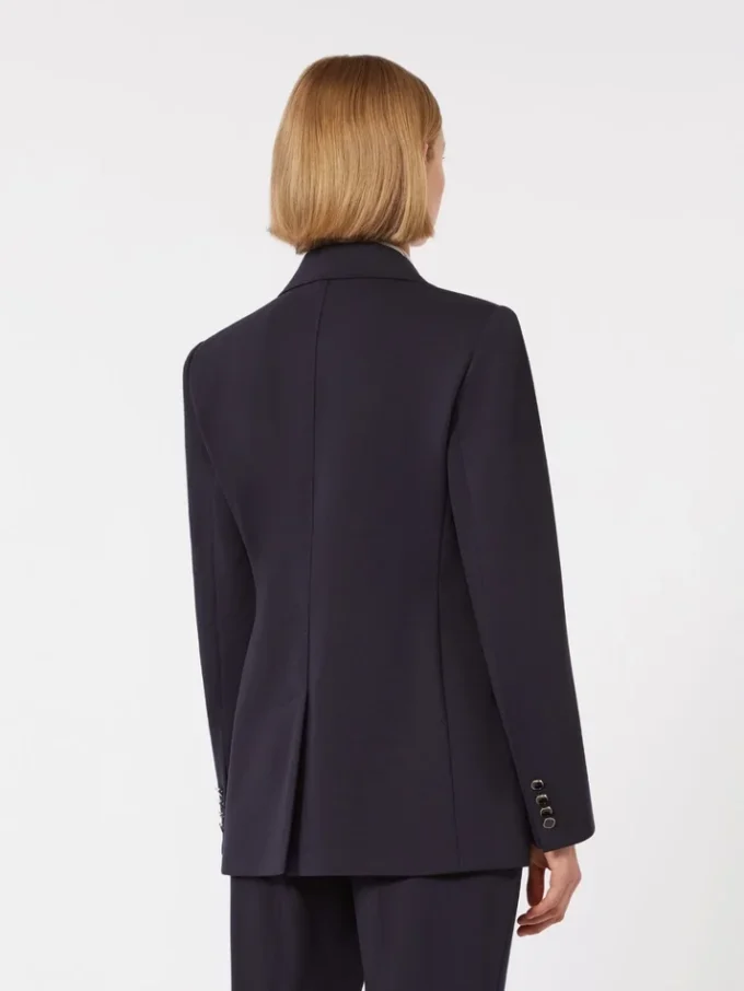 Blazer de punto Milano de doble botonadura, azul marino