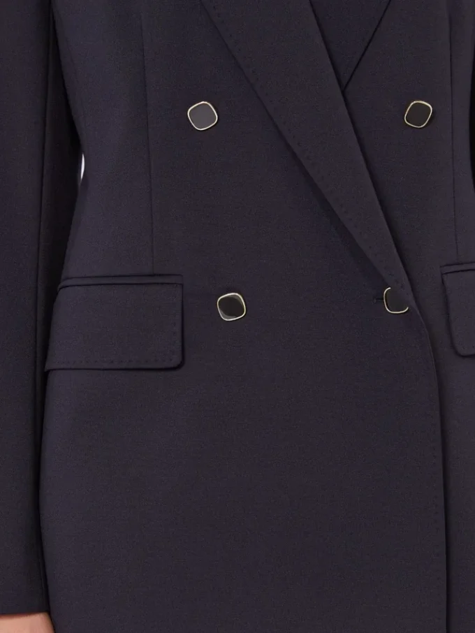 Blazer de punto Milano de doble botonadura, azul marino