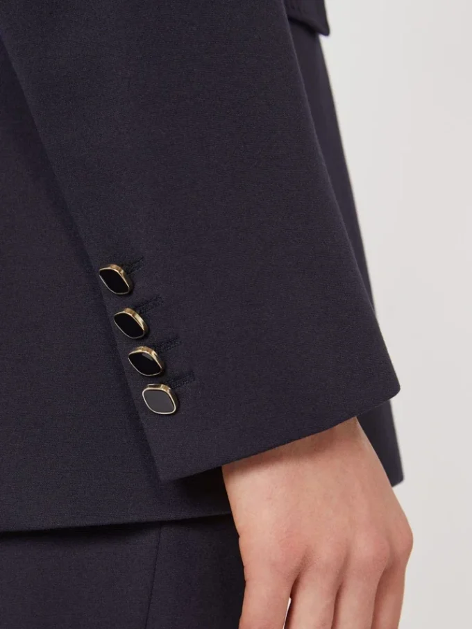 Blazer de punto Milano de doble botonadura, azul marino