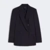 Blazer de punto Milano de doble botonadura, azul marino
